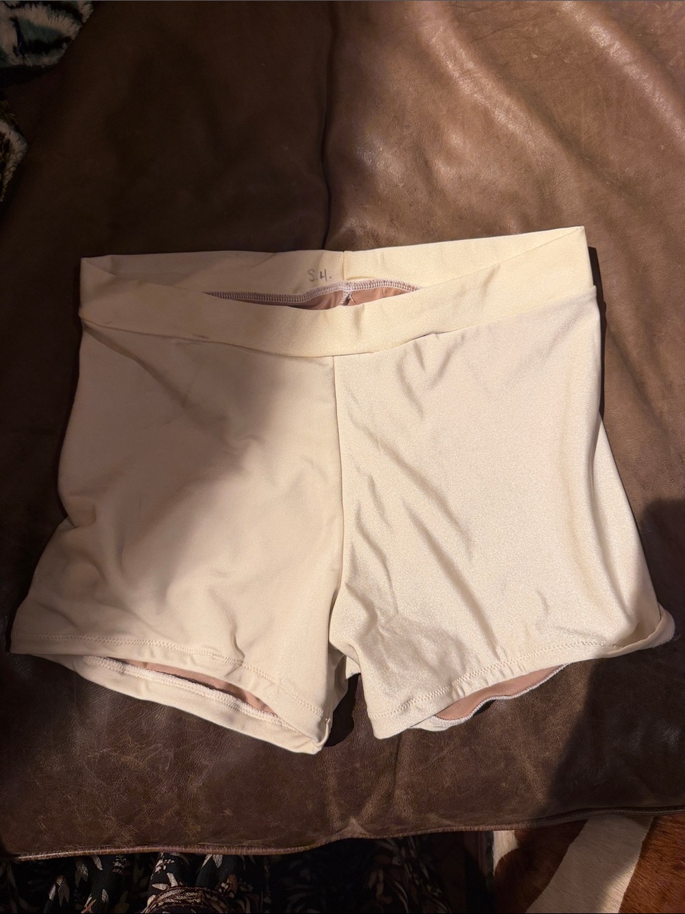 Women’s handmade white Lycra booty Shorts